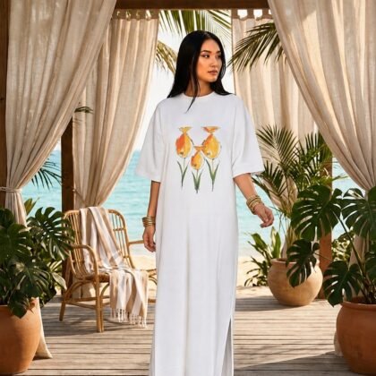 Yellow bloom fish T-Dress | Fish O' Fantasy