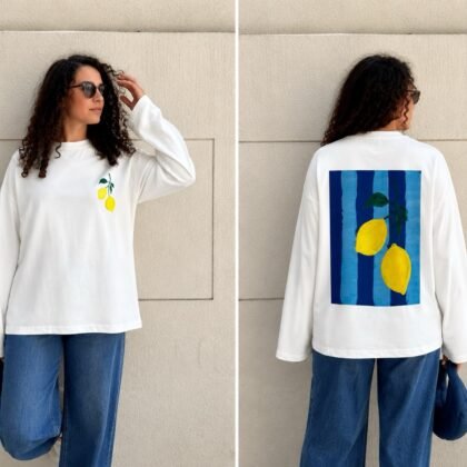 Limon on blue stripes Long Sleeve